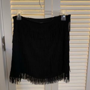 Show Me Your Mumu black fringe skirt